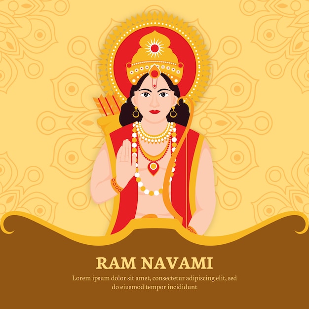 Ram navami with hindu character