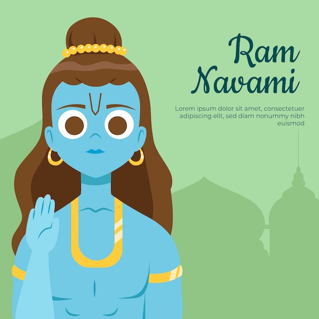Free Vector ram navami with woman