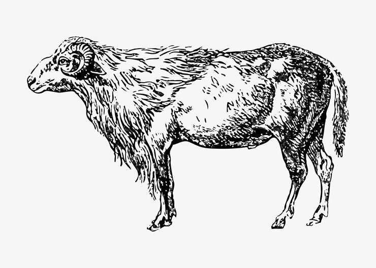 मुफ़्त वेक्टर विंटेज शैली में मेमना