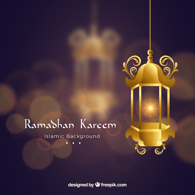 Рамадан фона с лампой в размытом стиле