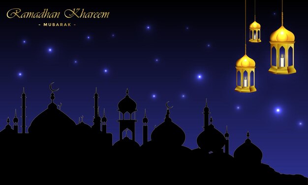 Ramadan background with lantern ornament