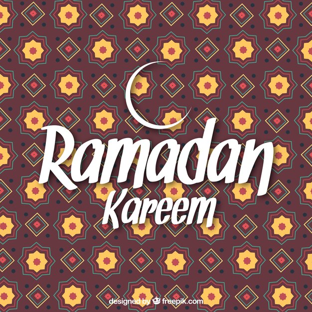 Ramadan background with mandala shapes in flat style