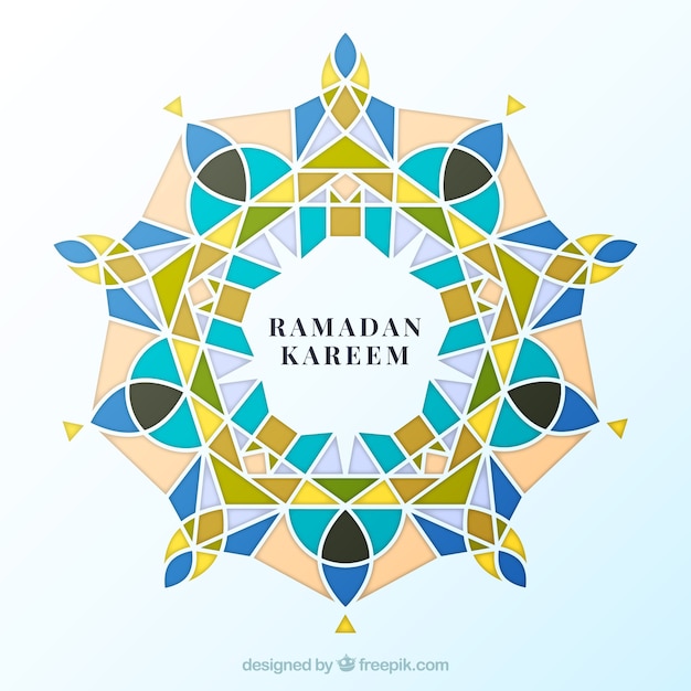 Sfondo di ramadan con forme di mandala in stile piatto