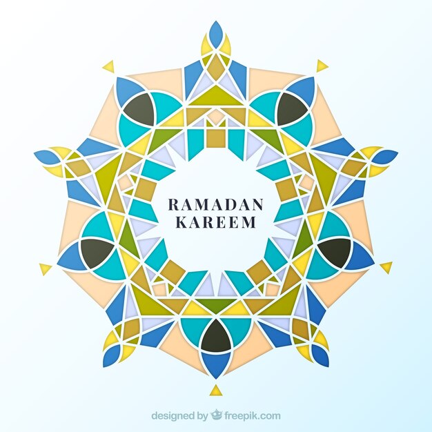 Ramadan background with mandala shapes in flat style