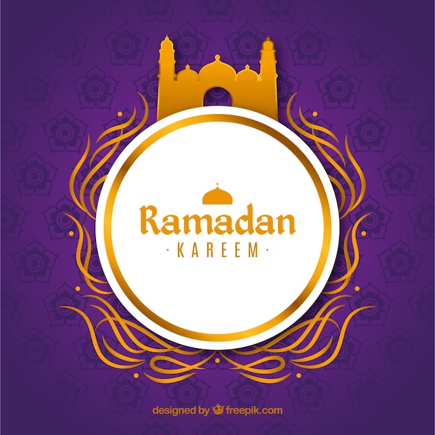 Ramadan background with mosque shape in flat style