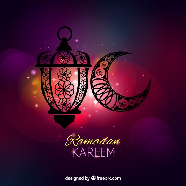 Ramadan background with ornaments silhouette