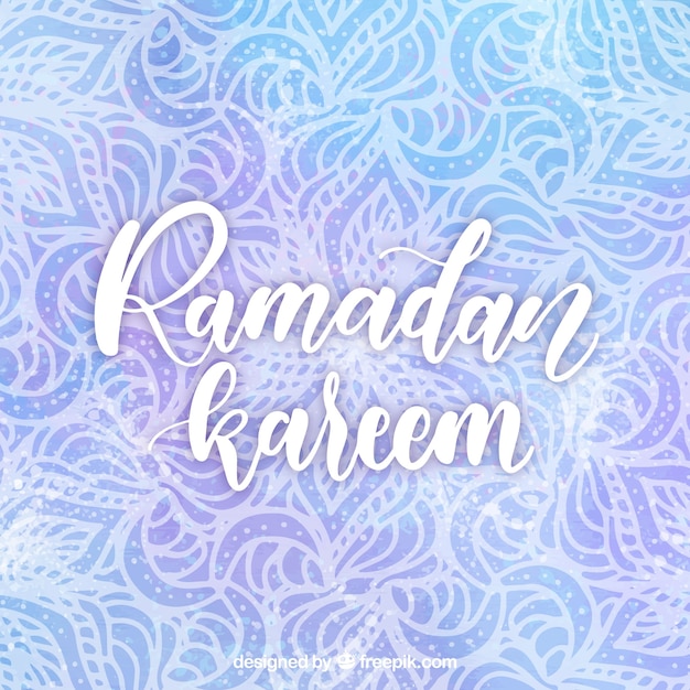 Рамадан фон с орнаментом в стиле акварель