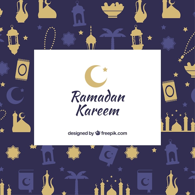 Vettore gratuito sfondo di ramadan con motivo