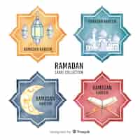 Free vector ramadan badge collection