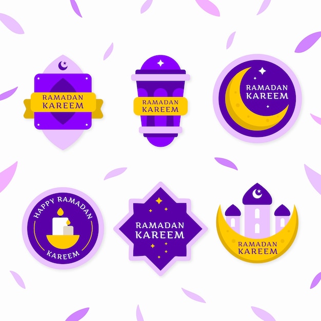 Free vector ramadan badge collection