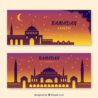 ramadan banner with nocturnal design