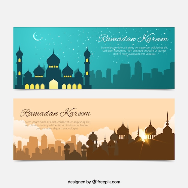 Ramadan banners of beautiful landscapes