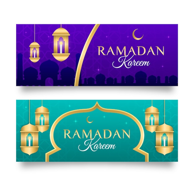 Vettore gratuito ramadan banner design del modello