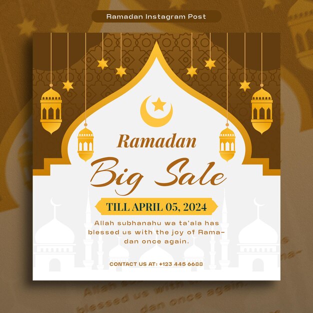 Ramadan Big Sale Social Media Post Illustration Design Template