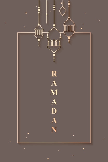 Vettore gratuito design di carte incorniciato da ramadan