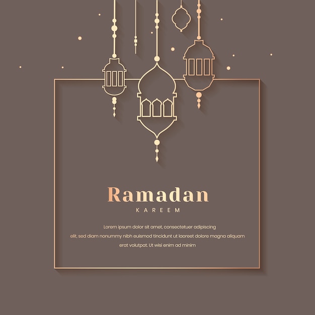 Free vector ramadan framed card design