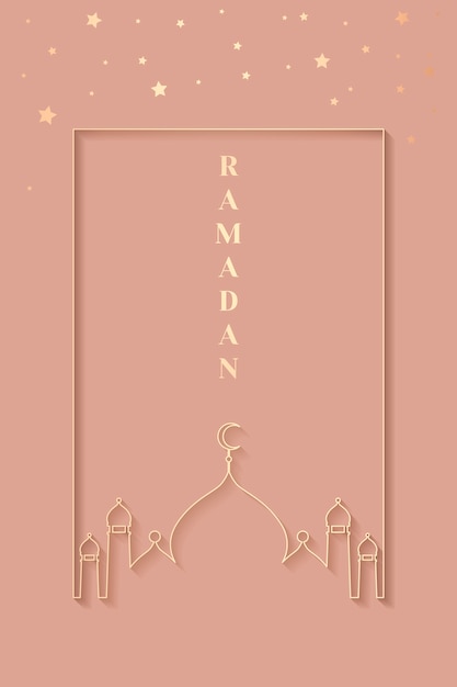 Design di carte incorniciato da ramadan Vettore gratuito