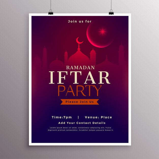 Ramadan iftar party celebration template design