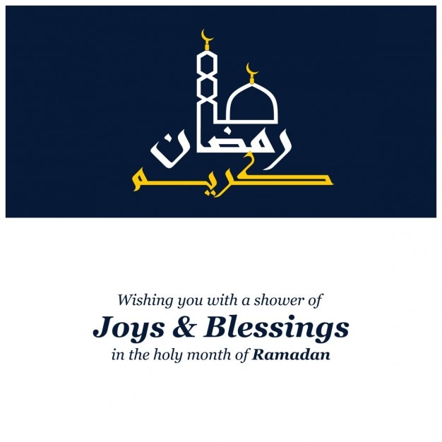 Free vector ramadan islamic greeting card with message
