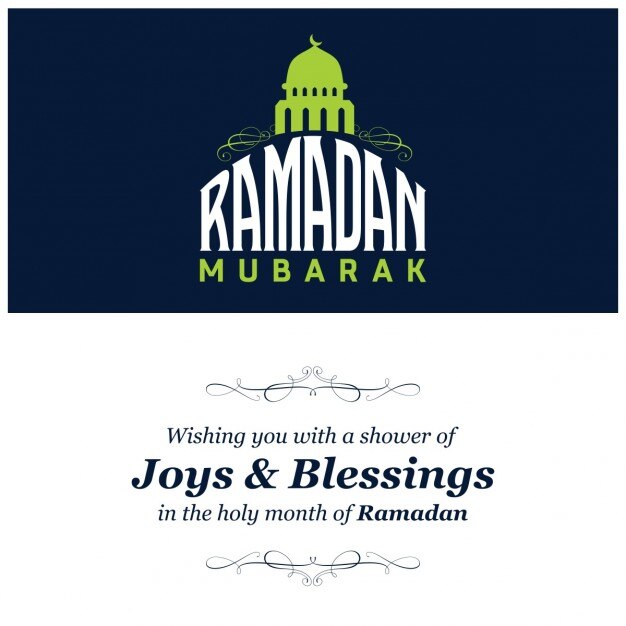 Free vector ramadan islamic greeting card with message