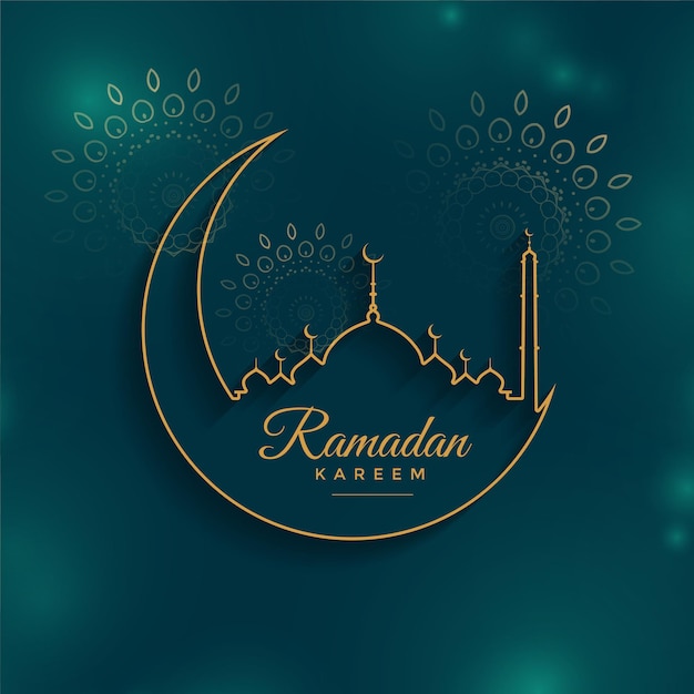Ramadan kareem background in line style