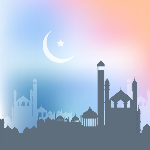 Рамадан Карим - фон с ландшафтом мечетей