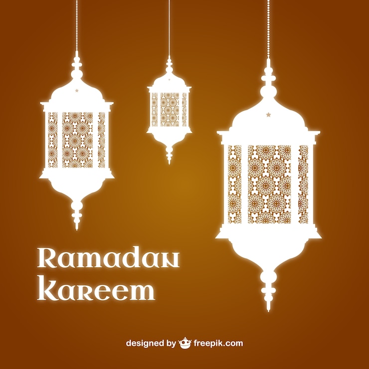 Free Vector ramadan kareem background with lanterns