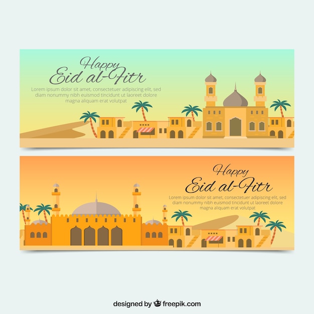 Free vector ramadan kareem banners