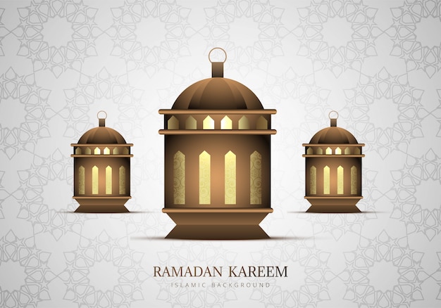 Vettore gratuito ramadan kareem bellissimo sfondo lampada