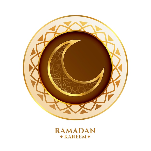 Ramadan kareem blessings card with decorative moon and mandala