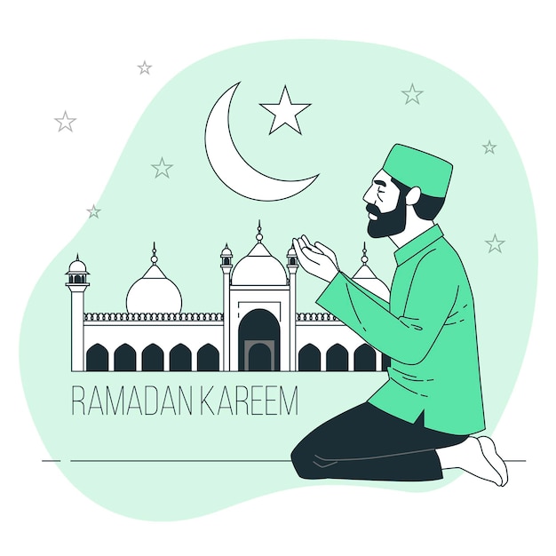 Vettore gratuito illustrazione di concetto di ramadan kareem