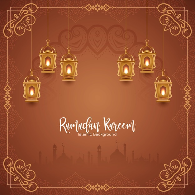 Free vector ramadan kareem cultural islamic festival greeting background