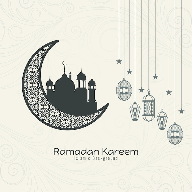 Vettore gratuito priorità bassa di saluto di festival islamico culturale di ramadan kareem