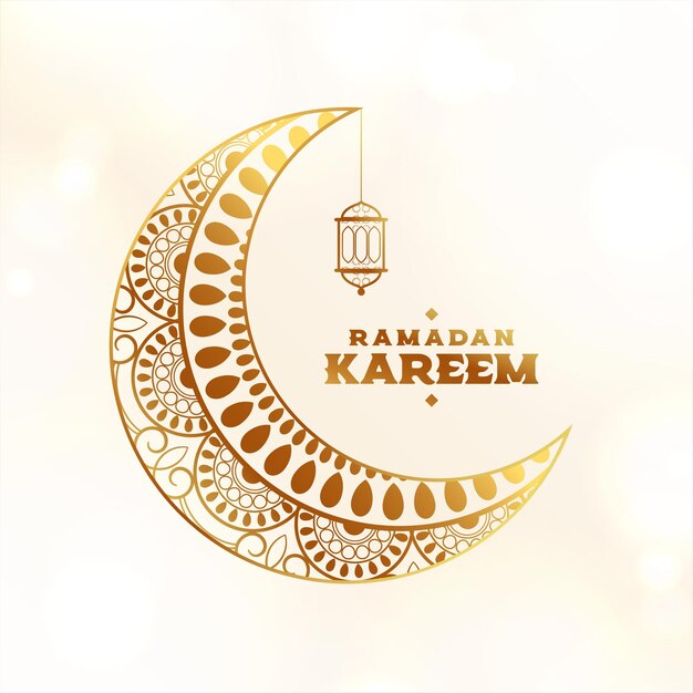 Ramadan kareem decorative moon golden background