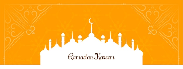 Free vector ramadan kareem festival elegant yellow background design vector