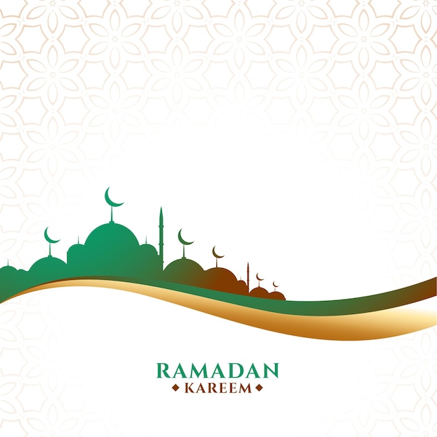 Saluto del festival di ramadan kareem in stile ondulato