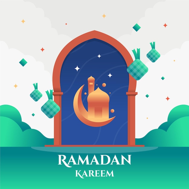 Free vector ramadan kareem flat design eid mubarak