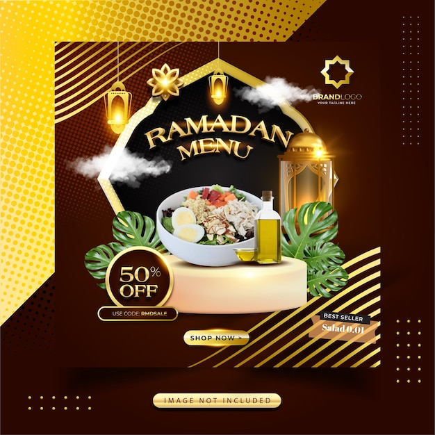 Ramadan Kareem Food Menu Social Media Post