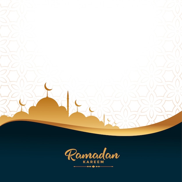 Бесплатное векторное изображение Рамадан карим золотая мечеть фестиваль фон