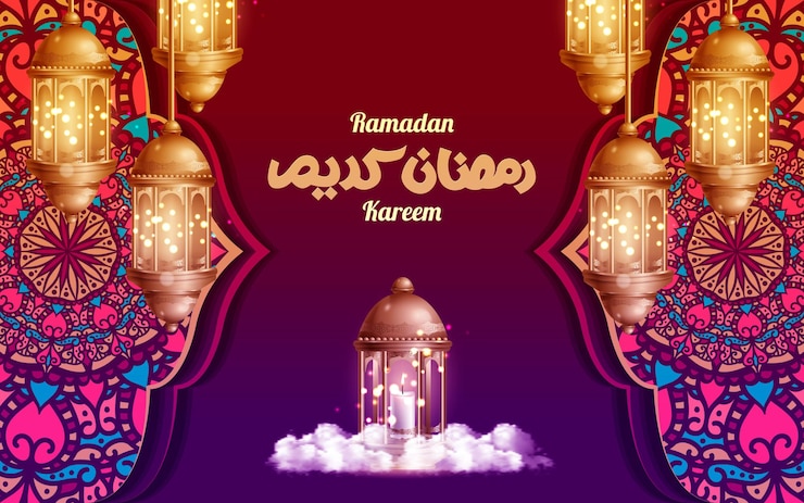 Free Vector ramadan kareem greeting card template.