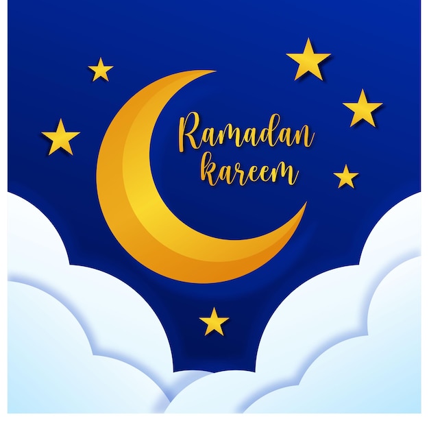 Ramadan kareem instagram template post with cloud