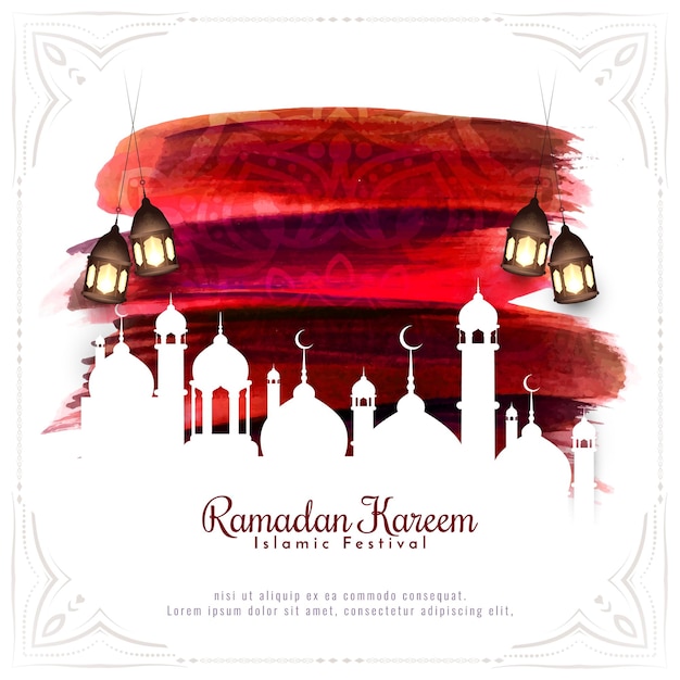 ラマダンカリームイスラム文化祭典背景デザインベクトル Premiumベクター
