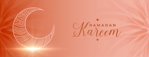 Ramadan kareem islamic festival banner with cresent moon