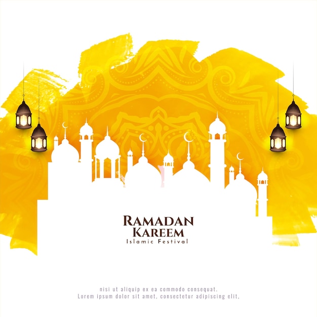 Ramadan Kareem Islamic festival greeting beautiful background vector