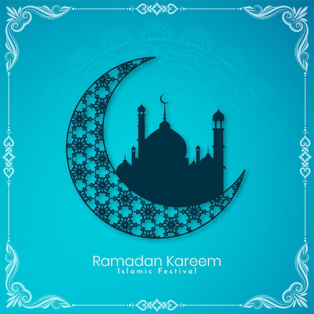 Ramadan kareem islamic festival greeting beautiful background vector