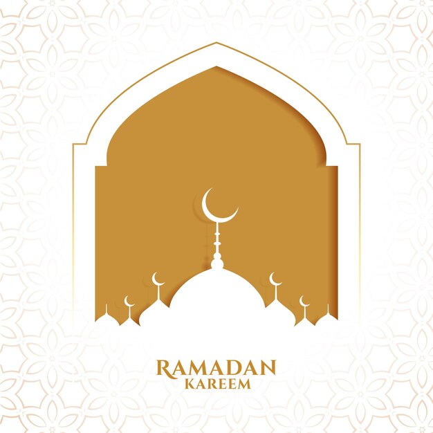 Ramadan kareem islamic greeting in paper style