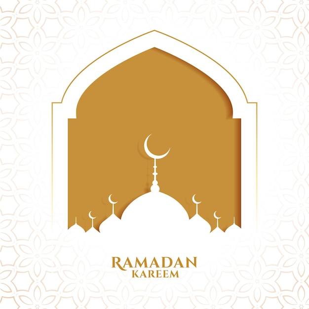 Рамадан карим исламское приветствие в бумажном стиле