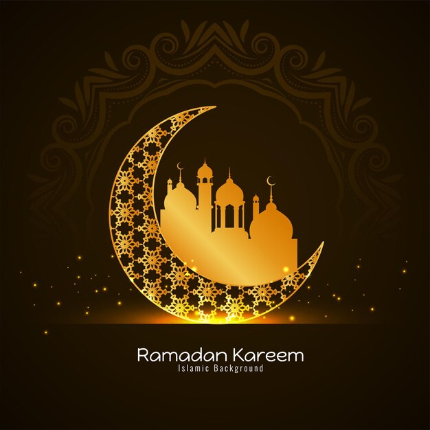 Ramadan Kareem Islamic Holy month celebration background design vector