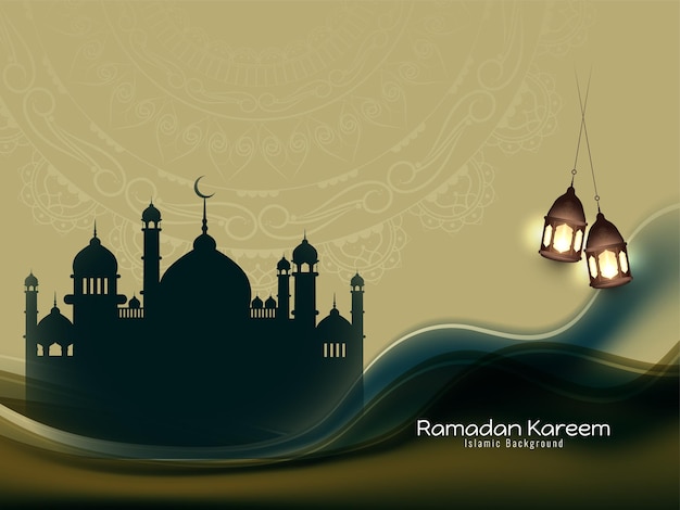 Vettore gratuito vettore di progettazione del fondo di celebrazione del mese santo islamico di ramadan kareem