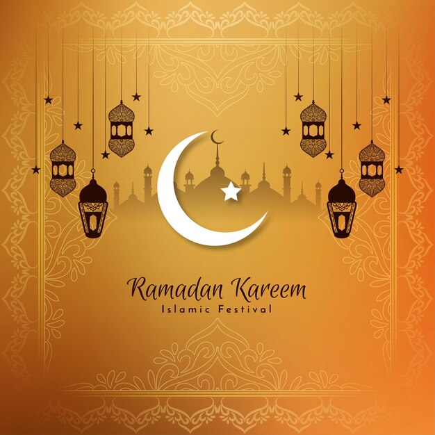 Ramadan Kareem Islamic religious classic background design vector